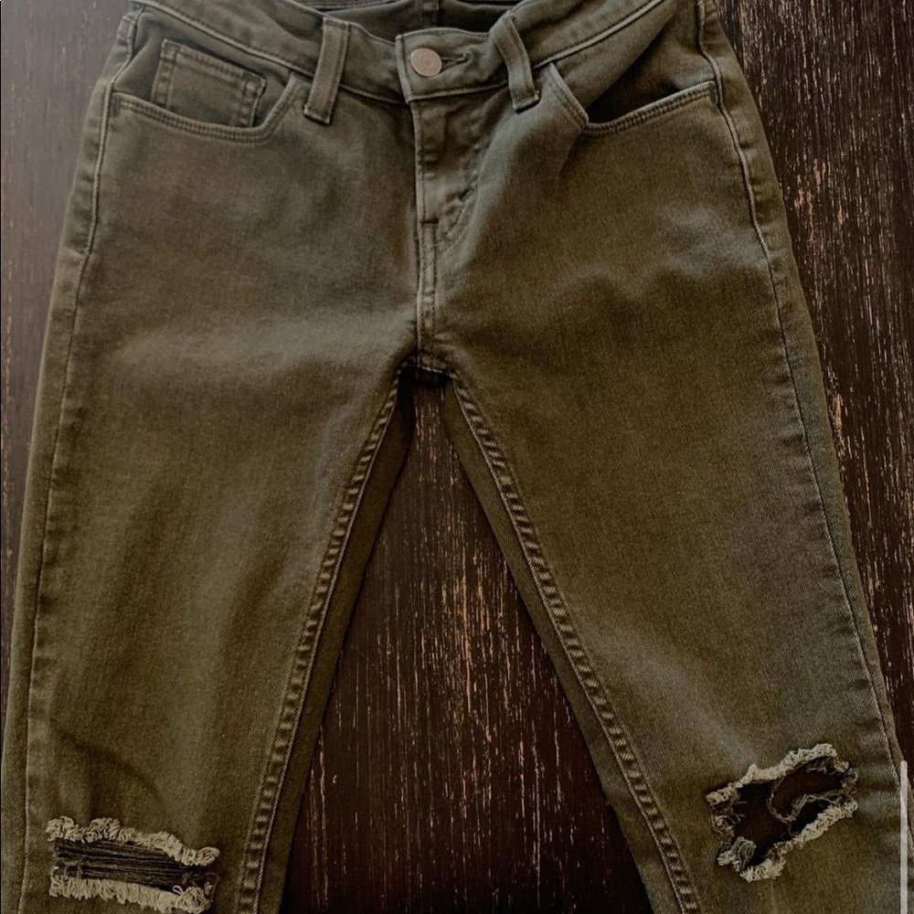 Green Levi jeans